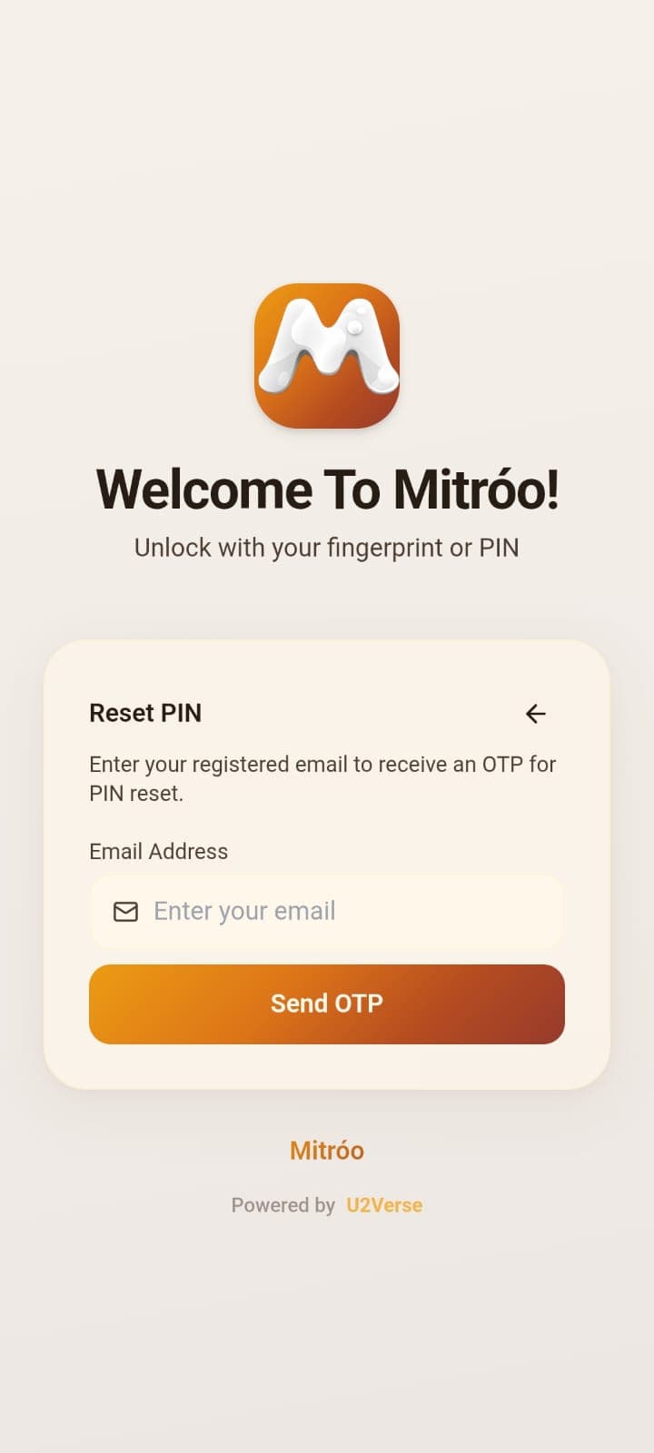 Mitróo forgot PIN screen