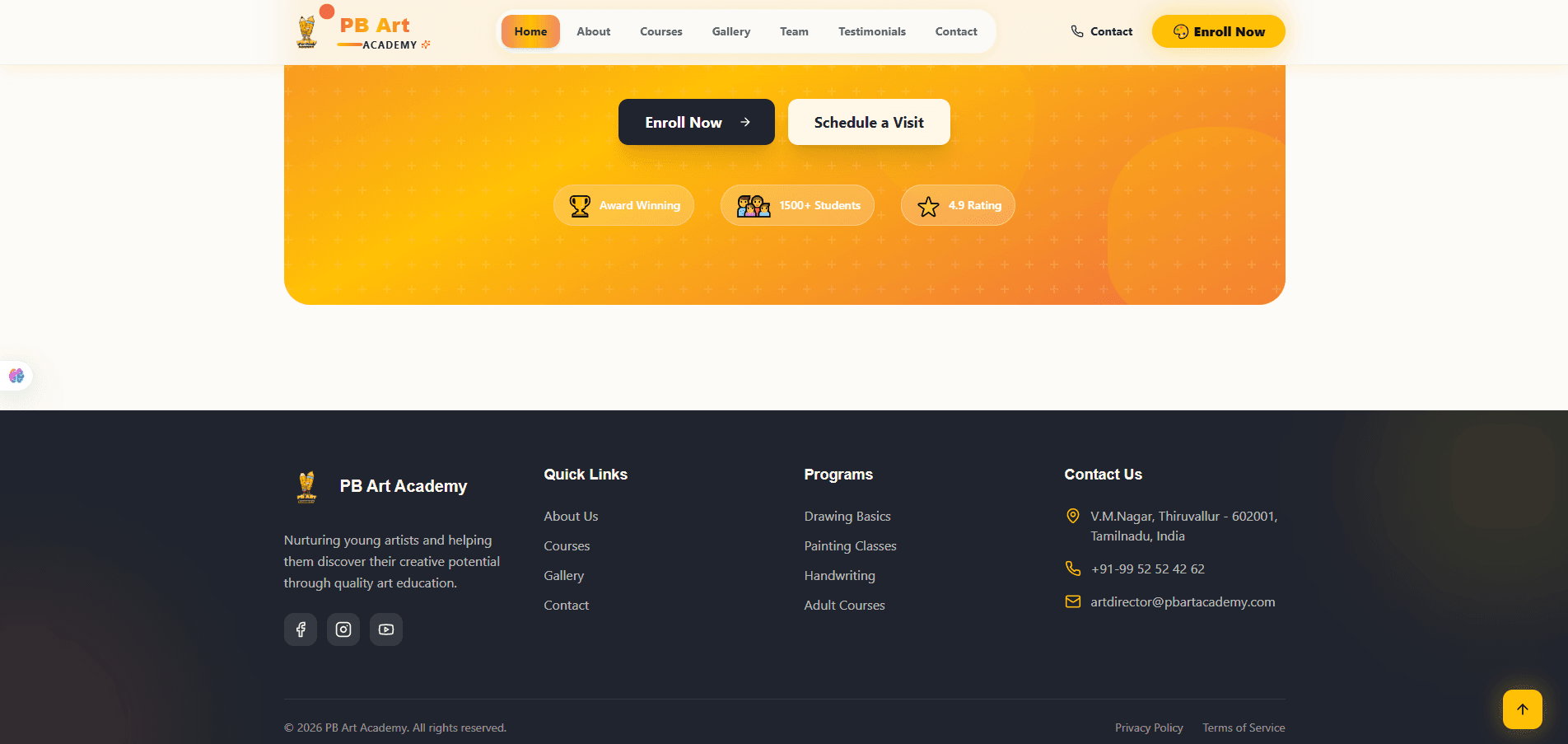 Homepage closing CTA and footer