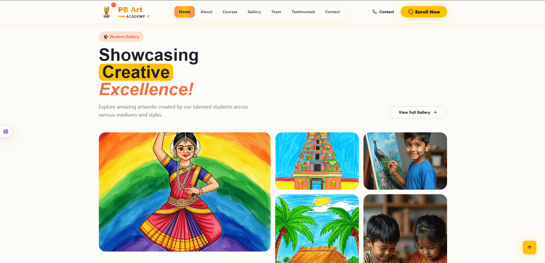 Homepage gallery preview grid