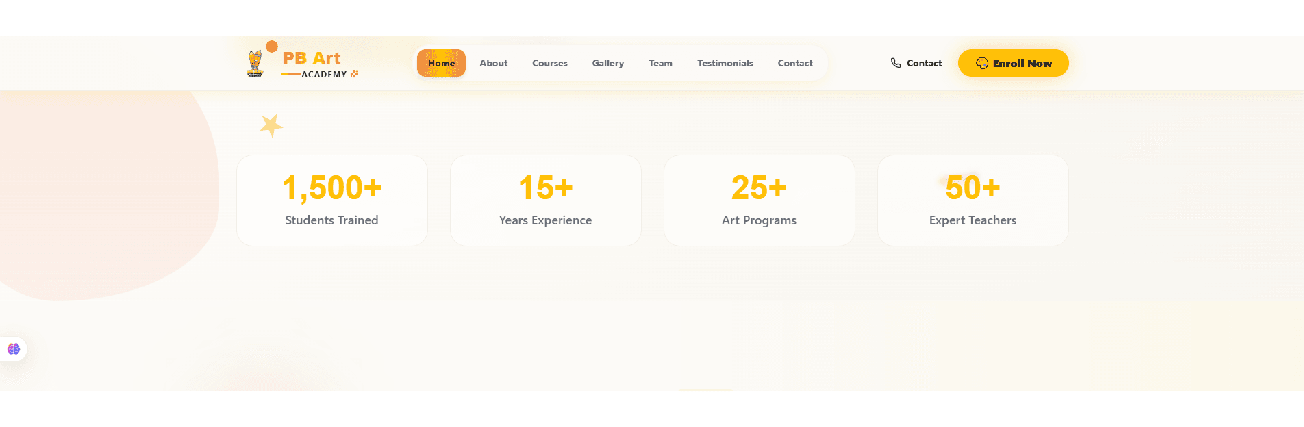 Homepage stats band